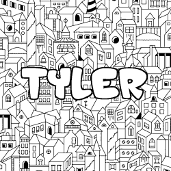 Dibujo para colorear TYLER - decorado ciudad