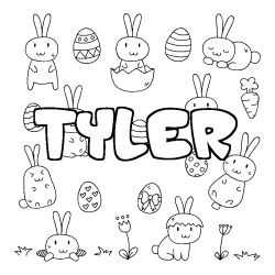 Dibujo para colorear TYLER - decorado Pascua