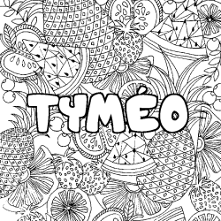 Dibujo para colorear TYM&Eacute;O - decorado mandala de frutas