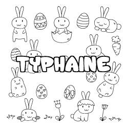 Coloración del nombre TYPHAINE - decorado Pascua