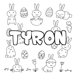 Coloración del nombre TYRON - decorado Pascua