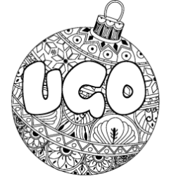 Dibujo para colorear UGO - decorado bola de Navidad