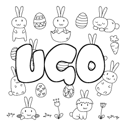 Coloración del nombre UGO - decorado Pascua