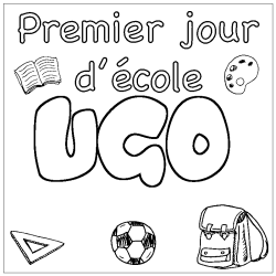 Coloración del nombre UGO - decorado primer día de escuela