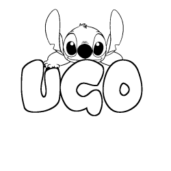 Coloración del nombre UGO - decorado Stitch