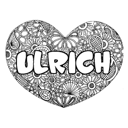 Coloración del nombre ULRICH - decorado mandala de corazón