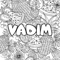 Coloración del nombre VADIM - decorado mandala de frutas