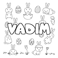 Coloración del nombre VADIM - decorado Pascua