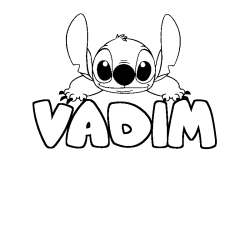 Coloración del nombre VADIM - decorado Stitch