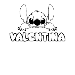 Coloración del nombre VALENTINA - decorado Stitch