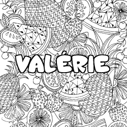 Coloración del nombre VALÉRIE - decorado mandala de frutas