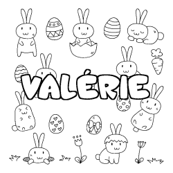 Coloración del nombre VALÉRIE - decorado Pascua