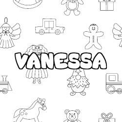 Coloración del nombre VANESSA - decorado juguetes