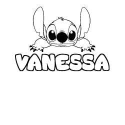 Coloración del nombre VANESSA - decorado Stitch