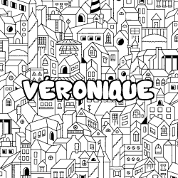 Coloración del nombre VÉRONIQUE - decorado ciudad