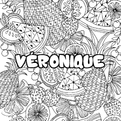 Coloración del nombre VÉRONIQUE - decorado mandala de frutas