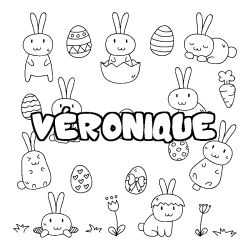 Coloración del nombre VÉRONIQUE - decorado Pascua