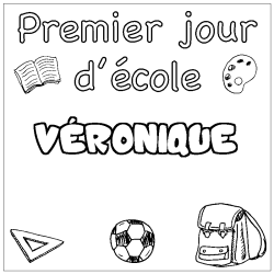 Coloración del nombre VÉRONIQUE - decorado primer día de escuela