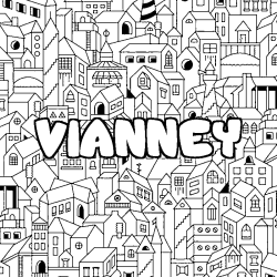 Coloración del nombre VIANNEY - decorado ciudad