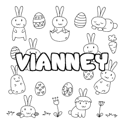 Coloración del nombre VIANNEY - decorado Pascua