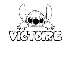 Coloración del nombre VICTOIRE - decorado Stitch