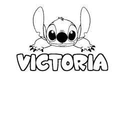 Coloración del nombre VICTORIA - decorado Stitch