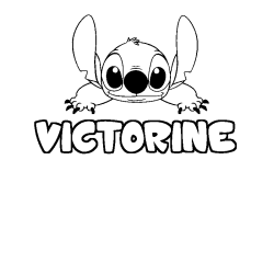 Coloración del nombre VICTORINE - decorado Stitch