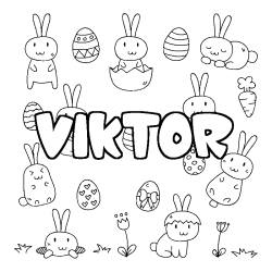 Coloración del nombre VIKTOR - decorado Pascua