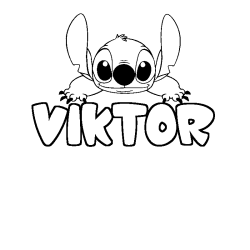 Coloración del nombre VIKTOR - decorado Stitch