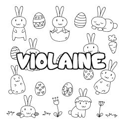 Coloración del nombre VIOLAINE - decorado Pascua