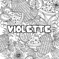 Coloración del nombre VIOLETTE - decorado mandala de frutas