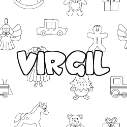 Coloración del nombre VIRGIL - decorado juguetes