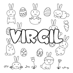 Coloración del nombre VIRGIL - decorado Pascua