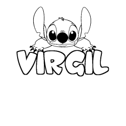 Coloración del nombre VIRGIL - decorado Stitch