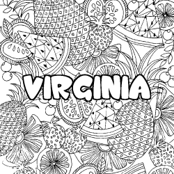 Coloración del nombre VIRGINIA - decorado mandala de frutas