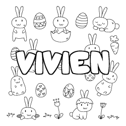 Coloración del nombre VIVIEN - decorado Pascua