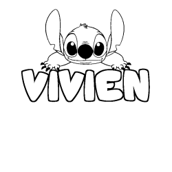 Coloración del nombre VIVIEN - decorado Stitch