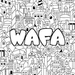 Coloración del nombre WAFA - decorado ciudad