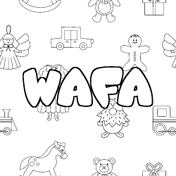 Coloración del nombre WAFA - decorado juguetes