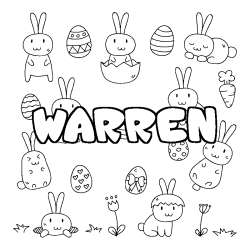 Coloración del nombre WARREN - decorado Pascua