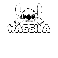 Coloración del nombre WASSILA - decorado Stitch