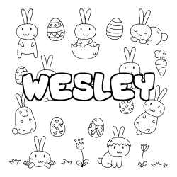 Coloración del nombre WESLEY - decorado Pascua