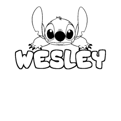 Coloración del nombre WESLEY - decorado Stitch