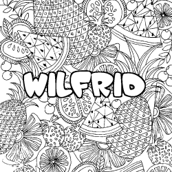 Coloración del nombre WILFRID - decorado mandala de frutas