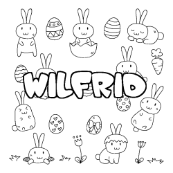 Coloración del nombre WILFRID - decorado Pascua