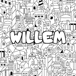 Coloración del nombre WILLEM - decorado ciudad