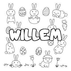 Coloración del nombre WILLEM - decorado Pascua