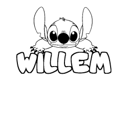 Coloración del nombre WILLEM - decorado Stitch