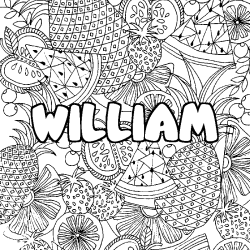 Coloración del nombre WILLIAM - decorado mandala de frutas