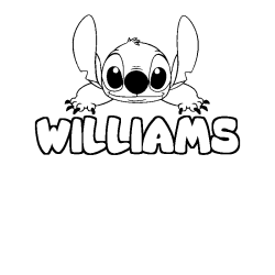 Coloración del nombre WILLIAMS - decorado Stitch